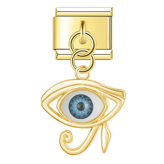 Evil Eye v2 Italian Dangle Gold Charm