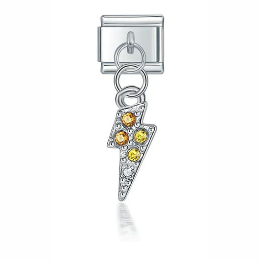 Gem Lightning Italian Dangle Silver Charm