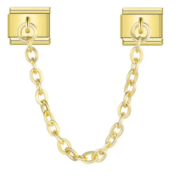 Plain Safety Link Italian Gold Charm