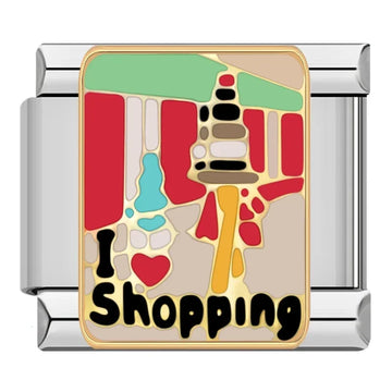 I Shopping Italian Silver Charm