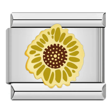 Sunflower v2 Italian Silver Charm